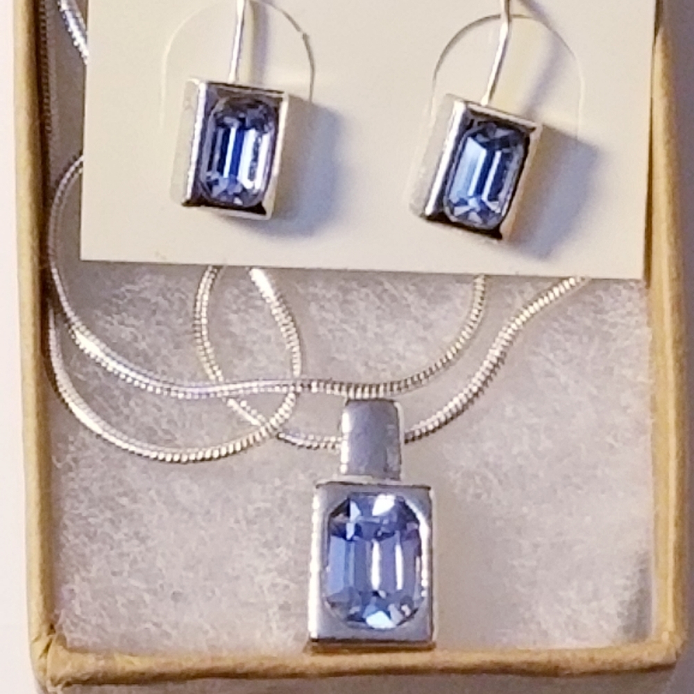 Rhinestone Earrings & Necklace set